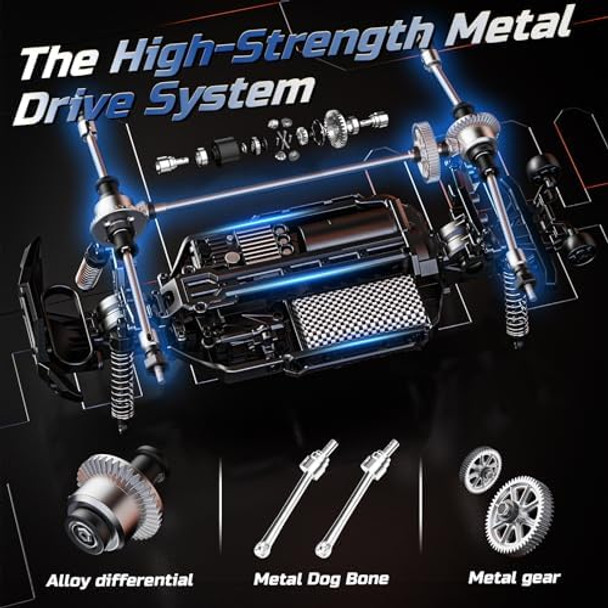 Deerc 1:14 All Terrain Rc Cars 40Kph High Speed Off Road Rc Truck4Wd Remote Control Car With 2 Li-Ion Batteries Fast Extreme Monster Truck Toys s For Kids And Adults