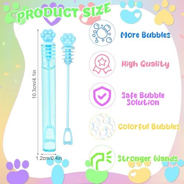 Derayee 36Pcs Paw Print Bubble Wands For Kids Bulk Cat Mini Bubble Party Favors Toys Cute Puppy Dog Party Decorations For Boys Girls Birthday s Classroom Prizes Goodie Bag Stuffers