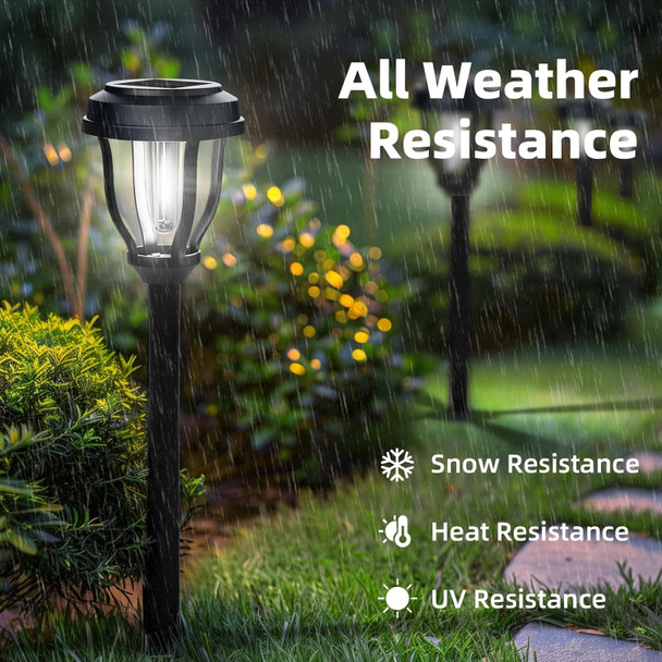 Deraysion 12 Pack Solar Lights Outdoor Solar Pathway Lights Auto On/Off Waterproof Garden Landscape Lighting For Path Yard Walkway Driveway Decor