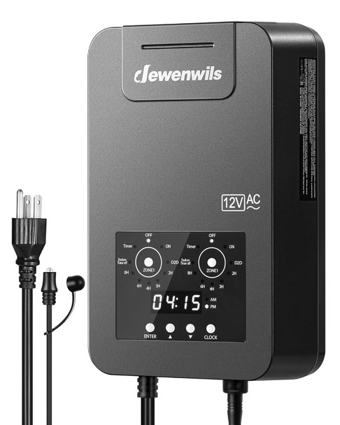 Dewenwils 300W Low Voltage Landscape Transformer 120V Ac To 12V/14V Ac Landscape Lighting Transformer With Timer & Photocell Sensor Outdoor Weatherproof Landscape Transformer2 Zone