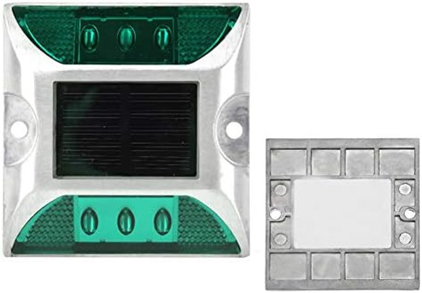 Dioche 2 Pcs Solar Power Ground Marker Lights/Outdoor Driveway Road Stud Lamp 6 Led/Road Stud Pathway Marker Light