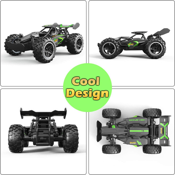 Remote Control Car Rc Cars For Boys Age 8-12 Toys Cars For Boys Age 4-7 1:18 2.4Ghz Monster Rc Truck Toys For Girls Off Road Rc Crawler Easter Basket Stuffers Idea For Kids(Black Green)