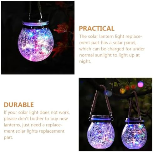 Doitool 2Pcs Crack Ball Lamp Cover Jars Lids Outdoor Solar Light Outdoor Decorative Solar Lights Solar Lanterns Battery Box Solar Replacement Tops Parts Solar Replacement Parts Led