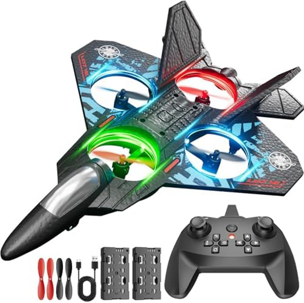 Remote Control Airplane Rc Plane Drones For Kids 8-12 Boys Adult Flying Foam Air Plane Toy For Beginner With Stable Hovering6-Axis Gyro360° FlipsCircle FlyLed LightLow Battery Alarm2.4Ghz