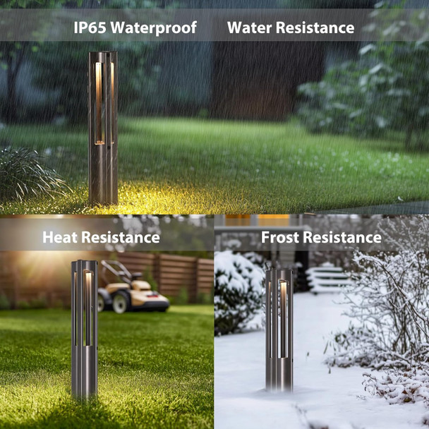 Energetic Low Voltage Landscape Lighting Ip65 Waterproof Led Pathway Lighting Aluminum Outdoor Landscape Path Lights For Garden 12-24V Ac/Dc Walkway Lights 3000K Warm White Bronze 4 Pack
