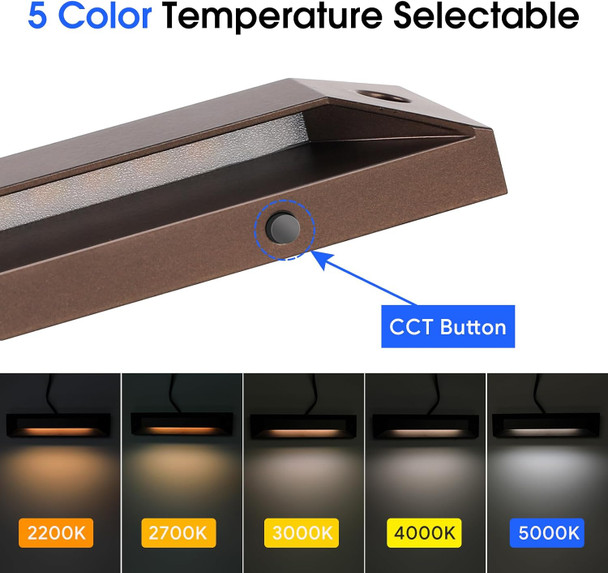 Energetic 5Cct Led Step Lights Low Voltage 8 Inch Deck Lights Outdoor For Driveway Garden Porch Stairway 5W 2200K/2700K/3000K/4000K/5000K Ip65 Waterproof Aluminum Oil Rubbed Bronze Pack Of 8