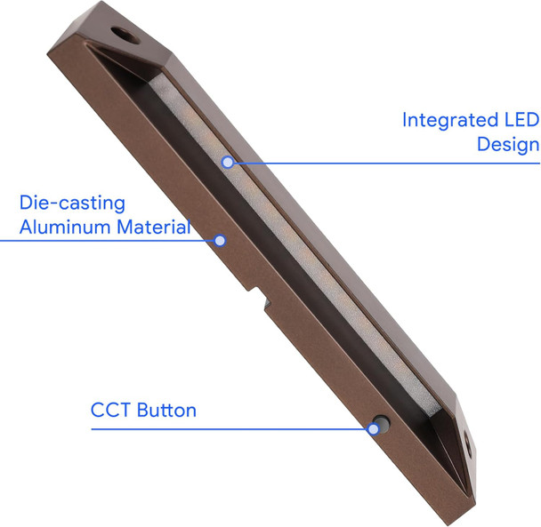 Energetic 5Cct Led Step Lights Low Voltage 8 Inch Deck Lights Outdoor For Driveway Garden Porch Stairway 5W 2200K/2700K/3000K/4000K/5000K Ip65 Waterproof Aluminum Oil Rubbed Bronze Pack Of 8