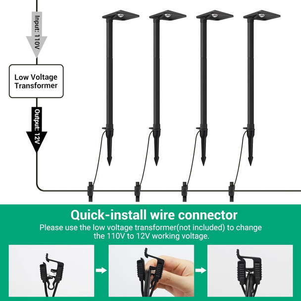 Edishine Low Voltage Pathway Lights Wired 2700K 100Lm 5.5W 50000Hrs 12V Waterproof Outdoor Lighting & Accessories Modern Aluminum Electric Led Path Lights For Sidewalk Yard Garden