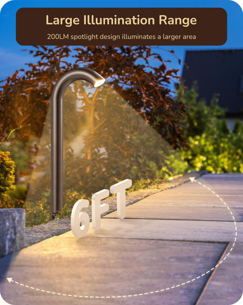 Edishine Bronze Low Voltage Landscape Lighting 3W 3000K 200Lm Bright Led Pathway Lights Wired Ip65 Outdoor Landscape Lighting & Accessories Cri80 Aluminum Bent Pipe Path Light For Garden Yard