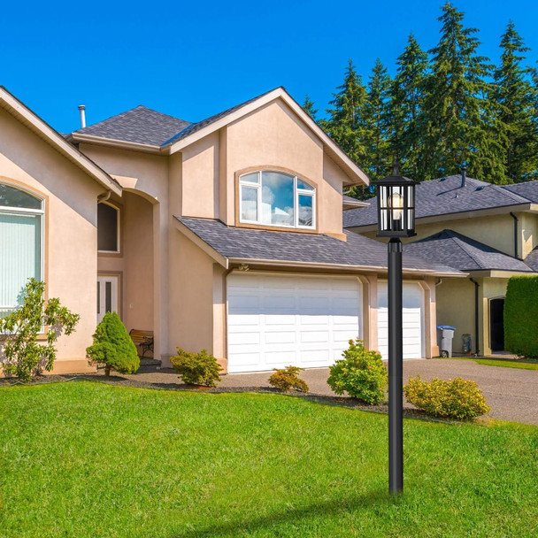 80-Inch Black Outdoor Lamp Post - 3-InchdiameterCast Lron Crossarm For Driveway PathwayYardGardenLightingWeather-ResistantDirect Burial Design 80-Inch Black Outdoor Lamp Post - 3-InchdiameterCast Lron Crossarm For Driveway PathwayYardGardenLightingWeather-ResistantDirect Burial Design