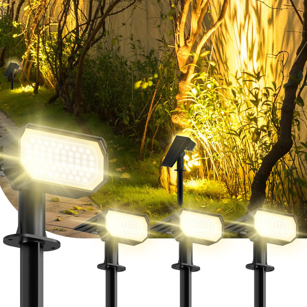 Ensenior Solar Spotlights Outdoor Brightness Adjustable 3000K Led Solar Garden Lights 56 Leds Solar Powered Landscape Lights Auto On/Off Waterproof For Yard/Garden/Pathway - 10 Pack Ensenior Solar Spotlights Outdoor Brightness Adjustable 3000K Led Solar Garden Lights 56 Leds Solar Powered Landscape Lights Auto On/Off Waterproof For Yard/Garden/Pathway - 10 Pack