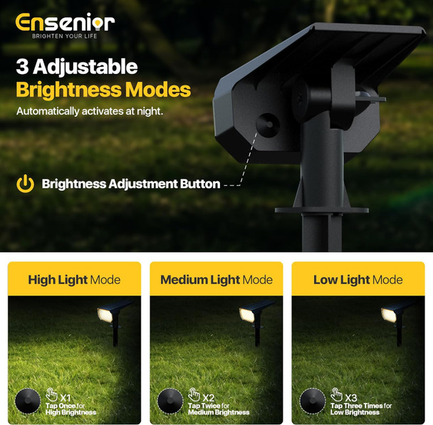 Ensenior Solar Spotlights Outdoor Brightness Adjustable 3000K Led Solar Garden Lights 56 Leds Solar Powered Landscape Lights Auto On/Off Waterproof For Yard/Garden/Pathway - 10 Pack Ensenior Solar Spotlights Outdoor Brightness Adjustable 3000K Led Solar Garden Lights 56 Leds Solar Powered Landscape Lights Auto On/Off Waterproof For Yard/Garden/Pathway - 10 Pack