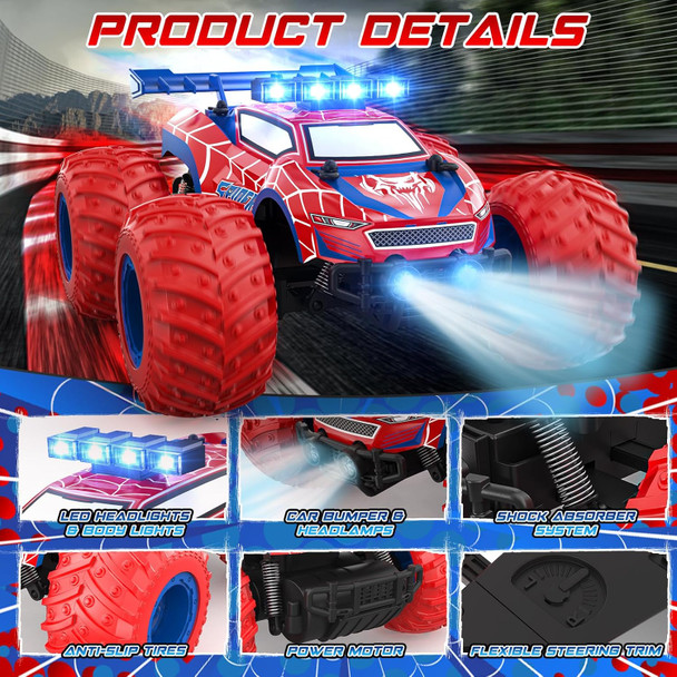 Remote Control Car - 20Km/H 1:18 High Speed Rc Cars Offroad With Rbc &Headlights &Headlamps 2.4Ghz Toy Car For 3 4 5 6 7 8 9 10-12 Year Old Boys Girls Kids