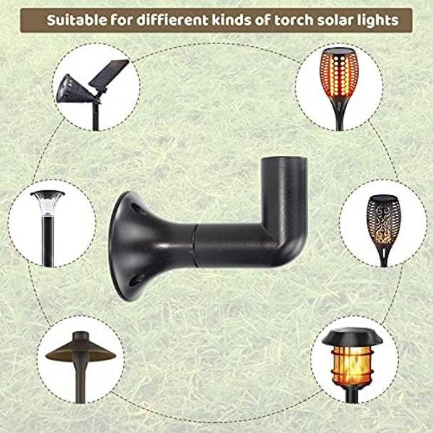 20Pcs Plastic Solar Torch Lights Outdoor Accessories Esluker.Ly Replacement Abs Plastic Wall Bracket& Wall Mounting Base For Solar Torch Garden Lights Christmas Pathway Markers (Wall Connector+Base)