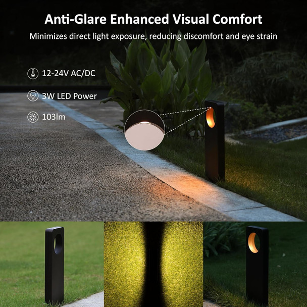 Outdoor Led Pathway Lights Wired 12-24V Ac/Dc Low Voltage Landscape Lights Wired For Outdoor Waterproof Walkway Driveway 3W 3000K Aluminium Unique Modern Bronze Pack Of 4