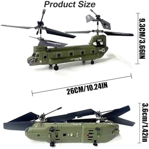Rc Helicopter Boeing Ch-47 Military Transport 3Ch Dual Propellers Remote Control Helicopter Drone 2.4G Fixed Height Simulation Fighter Rc Plane Stability Flight Easy To Fly Rc Aircraft Plane