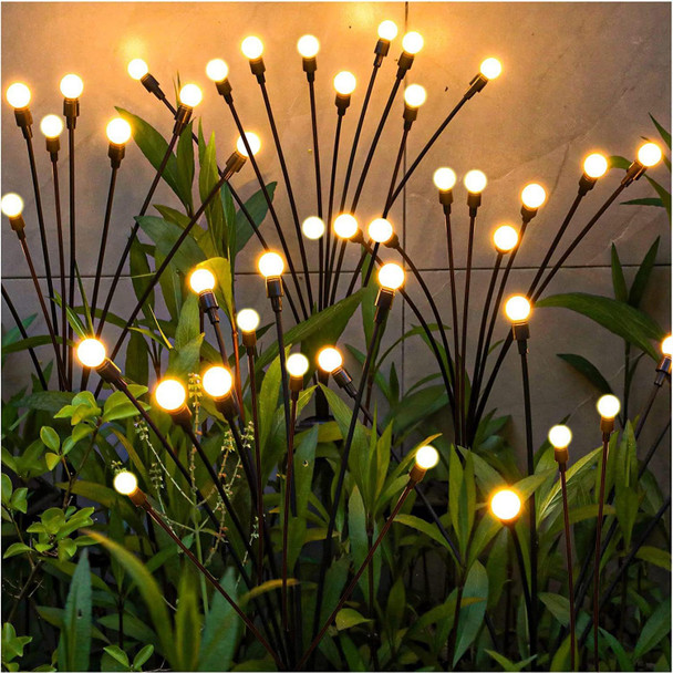 Solar Lights Outdoor WaterproofGarden Patio Decorative LightsFirefly Lights For Patio LawnLandscape Lighting Large BulbsStarlight Windswept LightsGreat For Women For Gardening4 Pack40 Leds