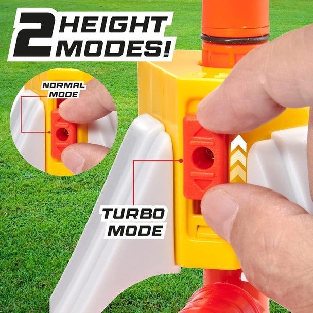 Hypr Rocket Launcher For Kids - Patented Designed Launcher Reach Up To 500 Feet With Turbo Mode 3 Rockets Included Connectable Launcher For Multi Player Fun Easy Set Up Durable Kids Outdoor Toys