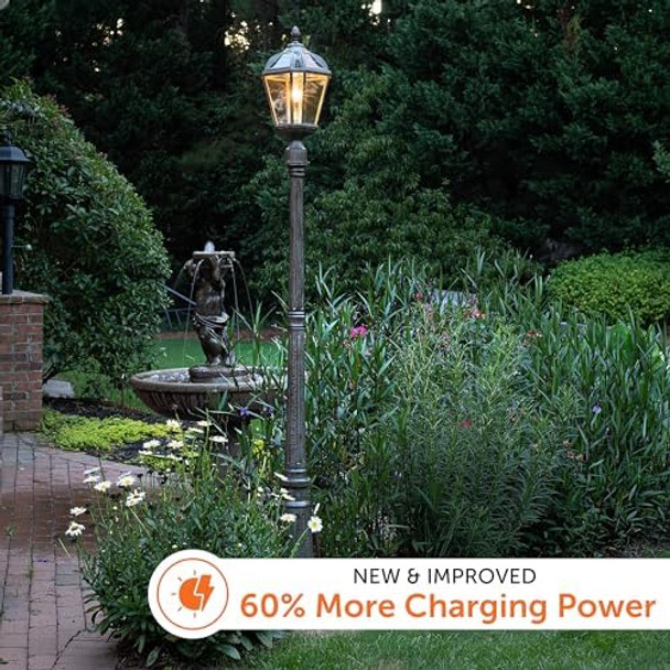 Gama Sonic Outdoor Solar Lamp Post Light Weathered Bronze Aluminum And Beveled Glass Panels 10-Year Royal Bulb Warm White Led With Omni-Direction Reflector 87" Height 98B301 (d Panel) Gama Sonic Outdoor Solar Lamp Post Light Weathered Bronze Aluminum And Beveled Glass Panels 10-Year Royal Bulb Warm White Led With Omni-Direction Reflector 87" Height 98B301 (d Panel)