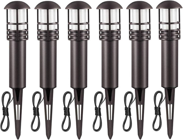 Outdoor Landscape Lighting Low Voltage Garden Landscape Lights Pathway Lights Yard Lights Driveway Lights Aluminum Construction Waterproof 12V 3W 3000K Warm-Yellow Light（6-Pack）