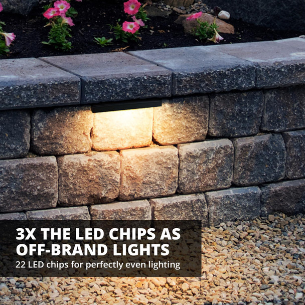 Gkoled 6-Pack Hardscape Lighting Retaining Wall Light 4W 6.8 Inch Integrated 2700K Led Chips Led Paver Step Light Powder Coated Die-Cast Aluminum Housing Low Voltage 12V Ac/Dc Ul Listed