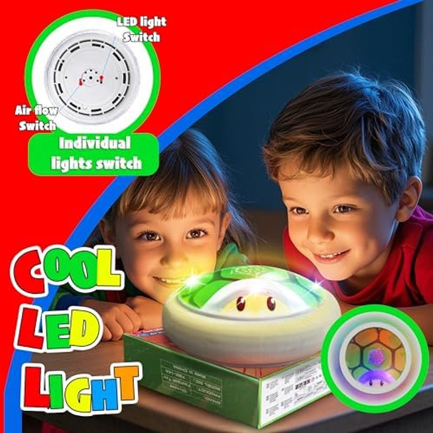 Hover Soccer Ball With Led Lights Indoor Games For Boys Turtle Shell Toys For Kids Ages 3 4 5 6 7 8-12 Halloween For Boys Kids Birthday s Air Floating Soccer