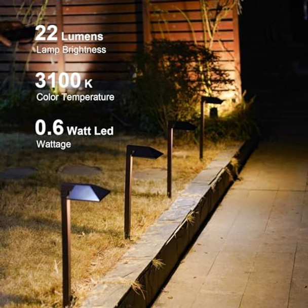Goodsmann 8Pk Low Voltage Landscape Path Lights With 4Pk 0.6W Led Sidewalk Landscape Lighting 22 Lumen 4Pk Oil Rubbed Bronze Path Lights Low Voltage 4W Led 32 Lumen 3000K Warm White