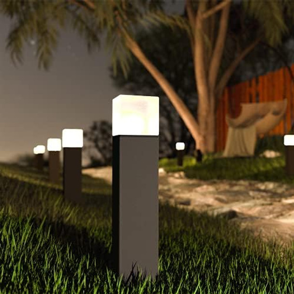 Goodsmann Low Voltage Landscape Lights Path Lights 8Pk 2W 100 Lumen With 8Pk 3W 200 Lumens Spotlight Outdoor With Metal Stake Cable Connector