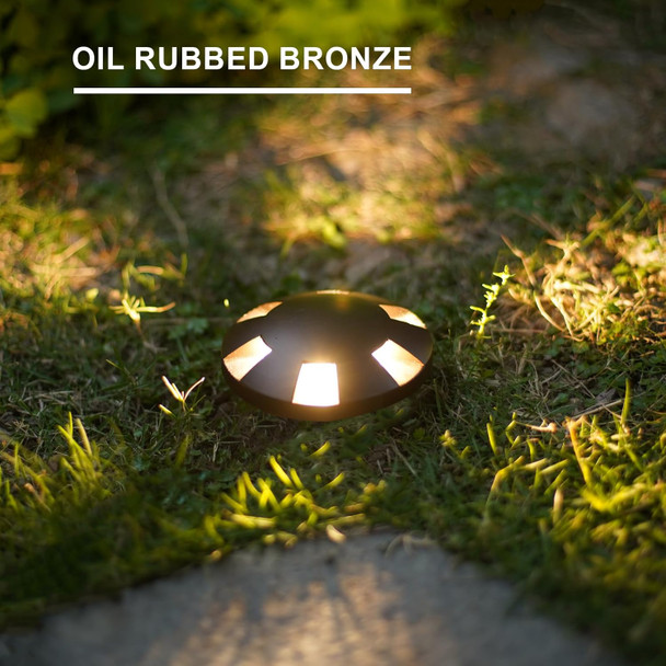 Goodsmann Landscape Lighting 2Pk Low Voltage Well Lights 6 Watt Led 120 Lumen 12V Ac In-Ground Lights 3000K Warm White With Cable Connectors (2 Pack)