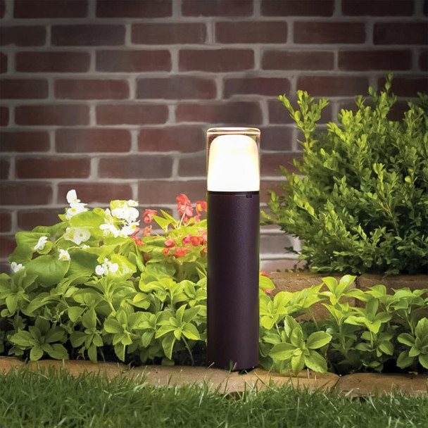 Goodsmann Low Voltage Bollard Light 2 Watt Led Landscape Lighting 2700K Warm White Weatherproof Pathway Lights Bronze Outdoor Walkway & Sideway & Driveway Round Path Light With Cable Connector