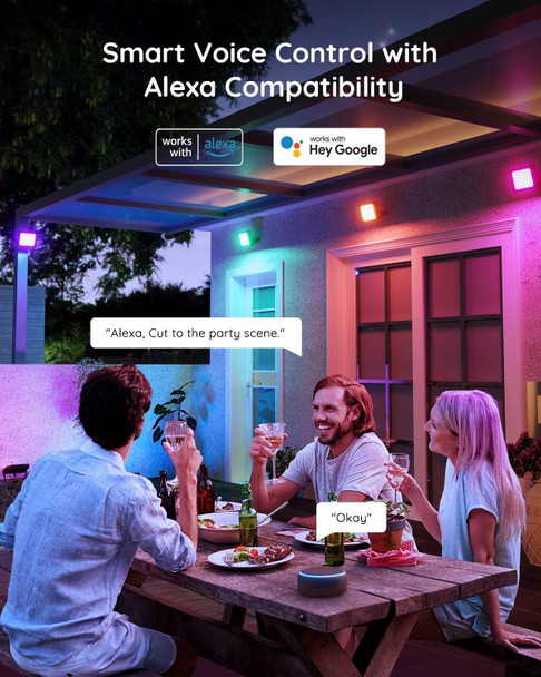 Govee Outdoor Flood Lights Uplight 2 In 1 Led Low Voltage Landscape Lighting Ip65 Pathway Lights With App Control For Garden Yards Holiday Decor Wired 4 Pack