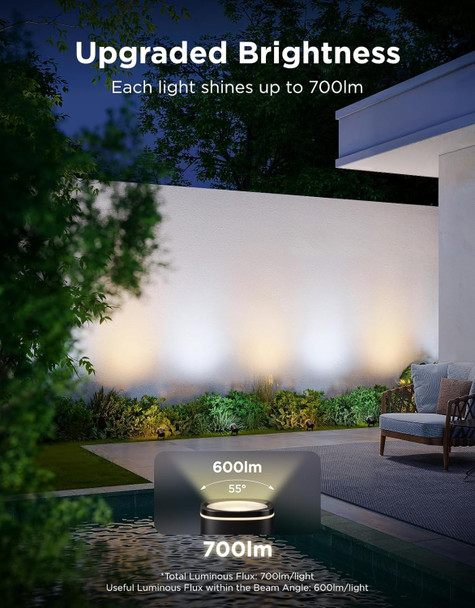 Govee Outdoor Spot Lights 2 Ip67 Waterproof Spotlights Landscape Lights Work With Matter Alexa And Google Assistant Rgbwic Color Changing Light For Outdoor Decor Patio Decorations 4 Pack