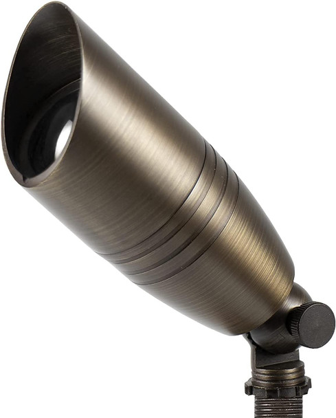 H-A Solid Brass Uplight Spotlight Fixture Landscape Outdoor Lighting Waterproof With Ground Spike Stand 12V Low Voltage