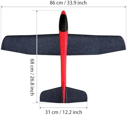 Hawk'S Work 2 Pcs Foam Glider 33.8" Super Large Airplane Toy Hand Throwing Plane Outdoor Play & Stem & Rc Conversion For Kids & All Age