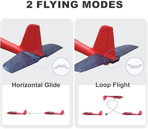 Hawk'S Work 2 Pcs Foam Glider 33.8" Super Large Airplane Toy Hand Throwing Plane Outdoor Play & Stem & Rc Conversion For Kids & All Age