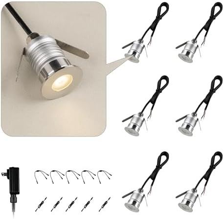 1W Buried Light Dc12-24V 3000KOutdoor Embedded Led Light Mini Buried Light Outdoor Buried Light Foot Light And Well Light (3000K6 Pack)