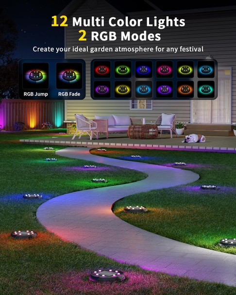 Solar Ground Lights With Remote Control 50FtIp67 Waterproof Solar Garden 15 Multi Color LightsRgbyw Solar Powered Outdoor Landscape Lighting For PathwayYardDeckLawnPatioWalkwayPoolside6 Pack