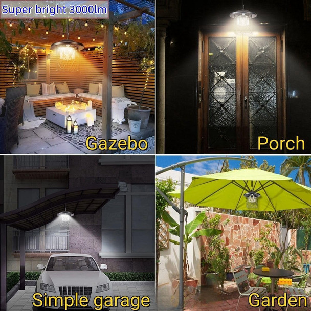 Hulppre 3000Lm Solar Shed LightDaytime Or NightClassic Metal Solar Lights Indoor&Outdoor With E27 BulbCool Or Warm White5 Modes BarnChicken Coop LightPendant Lamp For PatioGardenYardGazebo
