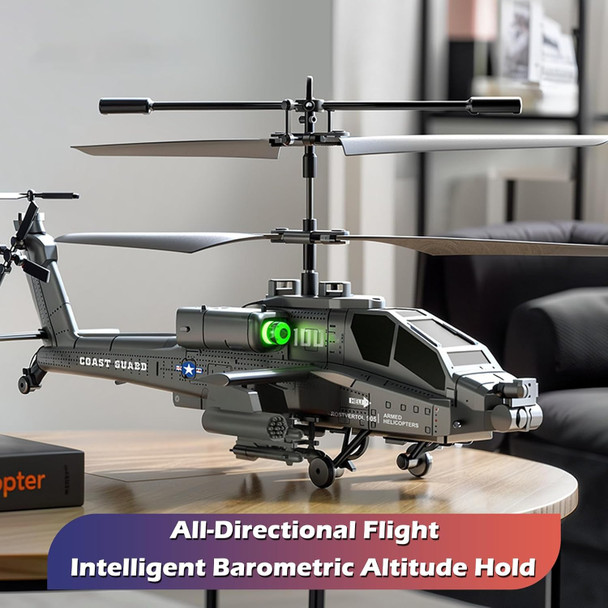 Rc Military Helicopter 1:48 Scales Apache Military Helicopters 2.4Ghz 3.5 Channel Rc Helicopter With Led Lights Altitude Hold One-Key Take Off/Landing s For Kids Adults
