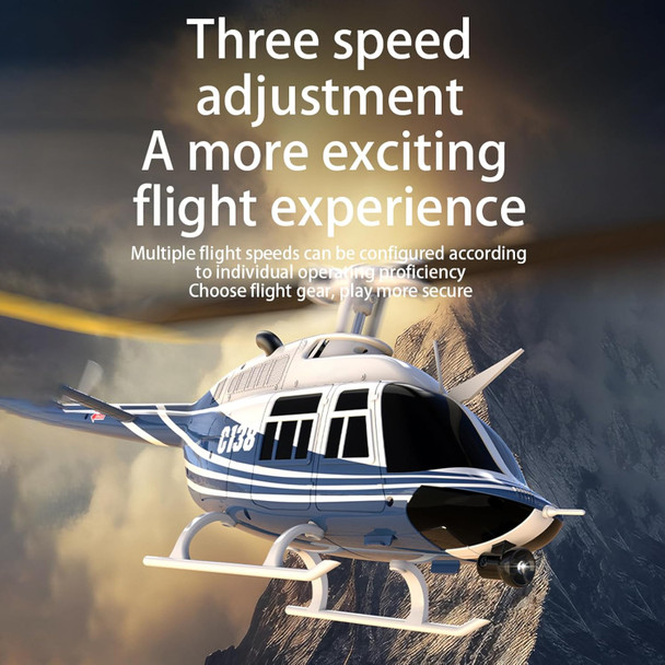 C138 Remote Control Helicopter 1:33 Scale Bell206 Helicopter 2.4G 4Ch Rtf Single Propeller Aileron Optical Flow Positioning Six-Axis Gyroscope Stabilization For Adults (3 Battery)