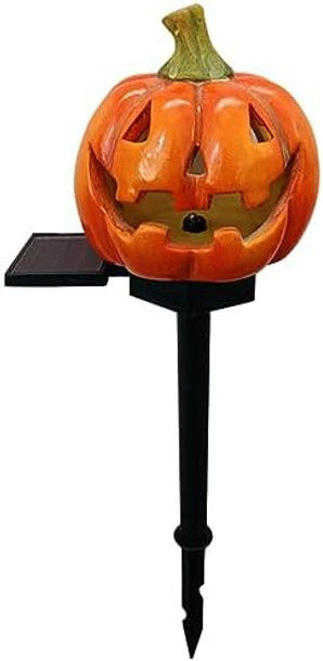Outdoor Solar Pumpkin Pathway Lights For Pathway Yard Party Decor - Orange Abs Metal - Halloween Decorative Light