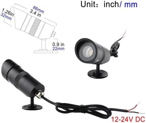 Led Landscape Spotlights- Mini Anti-Glare 3W 12V-24V Dc Ip67 Waterproof Garden LightsOutdoor Decorative LampsWarm White 3000K Black