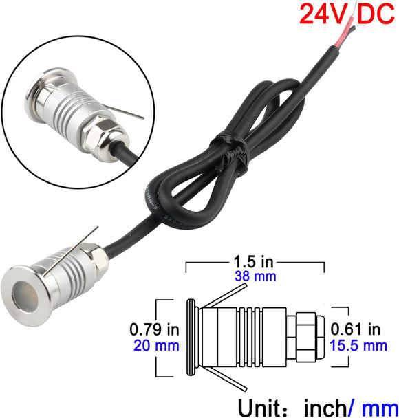 Led Mini In-Ground Starlight 1W 12V Dc Low Voltage Recessed Well Light Ip67 Waterproof Buried Underground Marker Outdoor Landscape LightingWarm White 3000K (12V Dc 10 Pack)