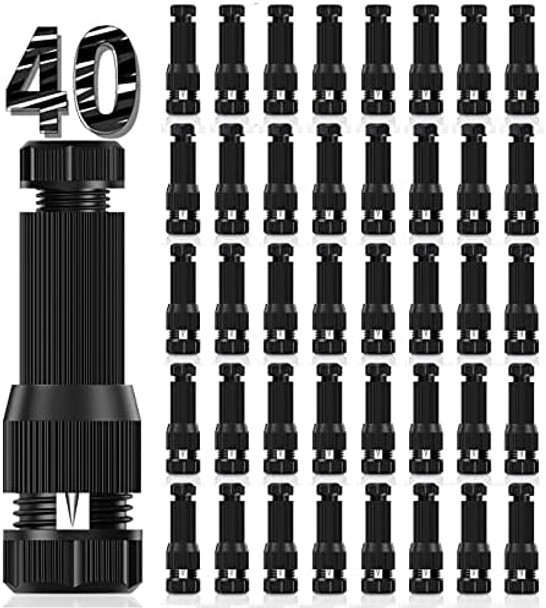 40 Pack Low Voltage Wire Connector - Landscape Lighting Connectors Waterproof Low Voltage Connector 12-20 Gauge Landscape Light Connectors For Landscape Lighting Path Light