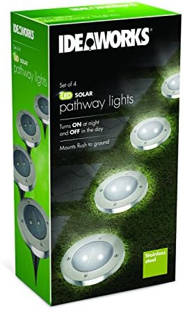 Ideaworks All Weather Resistant Rust Resistant Stainless Steel In Ground Solar Stake Pathway And Garden Bed Led Lights Pack Of 4