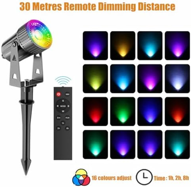 Ifcow Landscape Spot Lights 12W 6-In-1 Outdoor Led Spotlights Ip66 Waterproof Rgbw Outside Lights With App Control 16 Color Changing For Patio Driveway Garden Lawn House Ifcow Landscape Spot Lights 12W 6-In-1 Outdoor Led Spotlights Ip66 Waterproof Rgbw Outside Lights With App Control 16 Color Changing For Patio Driveway Garden Lawn House