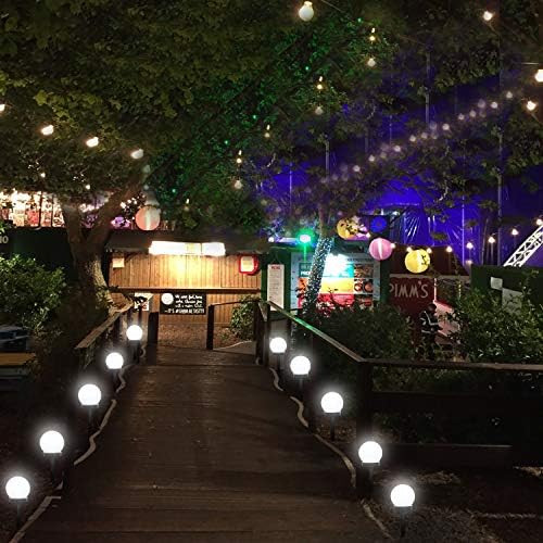 Solar Lights Outdoor 8 Pack Led Solar Globe Powered Garden Light Waterproof For Yard Patio Walkway Landscape In-Ground Spike Pathway Cold White