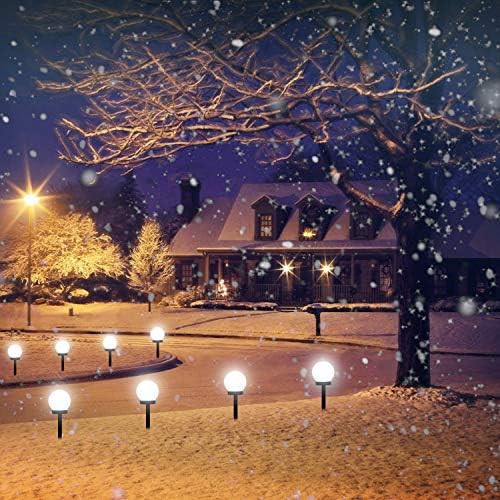 Solar Lights Outdoor 8 Pack Led Solar Globe Powered Garden Light Waterproof For Yard Patio Walkway Landscape In-Ground Spike Pathway Cold White