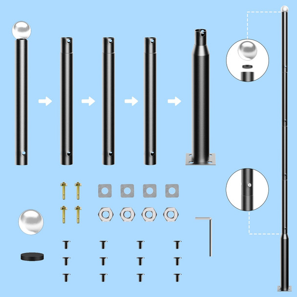 Street Light Pole Outdoor Solar Street Light Pole16.5Ft With Base - Ideal For Backyard Porch Patio Or Walkway - Street Light Pole Accessory Street Light Pole Outdoor Solar Street Light Pole16.5Ft With Base - Ideal For Backyard Porch Patio Or Walkway - Street Light Pole Accessory