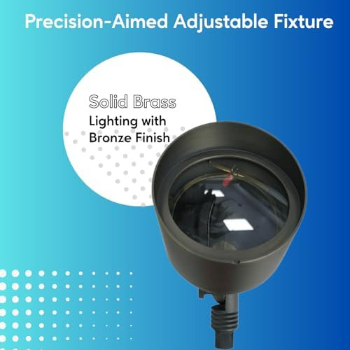 Ironsmith Lighting Products Adjustable Spot Light With Bronze Finish Lighting Fixture Solid Brass Construction Bi-Pin G53 Socket Par36 And Spike Mount Compatible With Halogen And Led Bulb